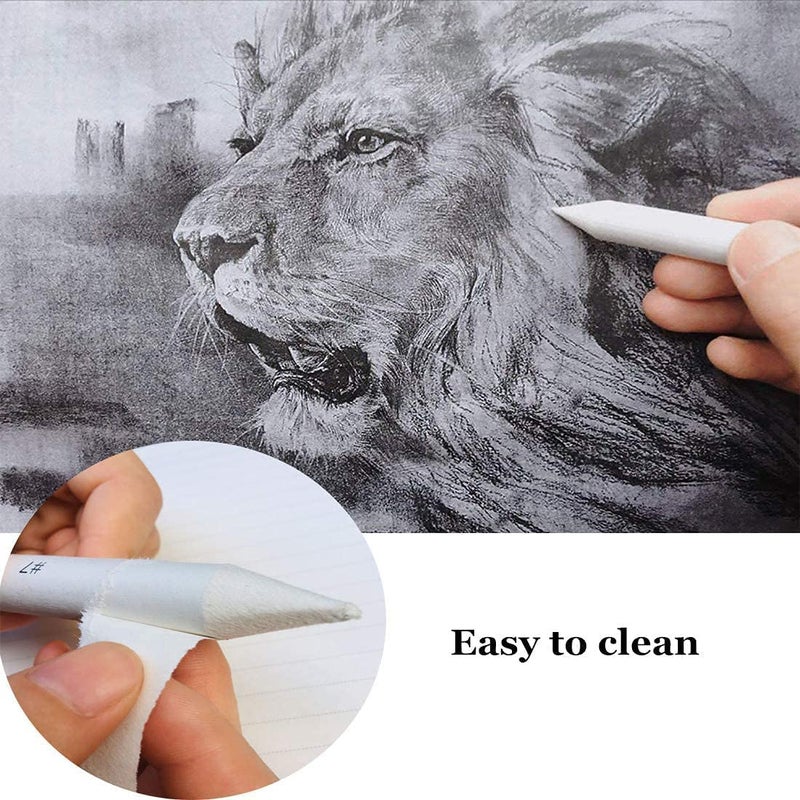 URBAN BOX URBAN BOX Art Sketching Pencils Set of 12 Pencils Artist Grade Degree Pencils 10B 8B 6B 5B 4B 3B 2B B HB 2H 4H and 6H with 6 Stumps and 2 White Gel Pen  - Image 5