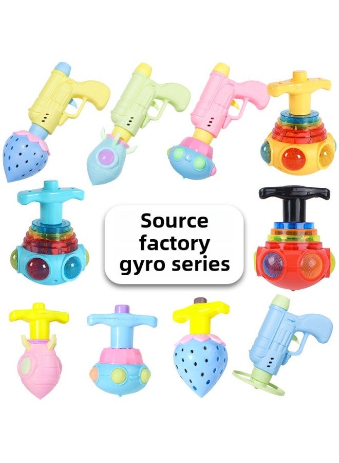 Children's Luminous Lotus Gyro Toy Strawberry Gyro Launch Kindergarten Baby Gift Stall Small Toys Wholesale-Color:Separate Rocket - One Random Color  - Image 2