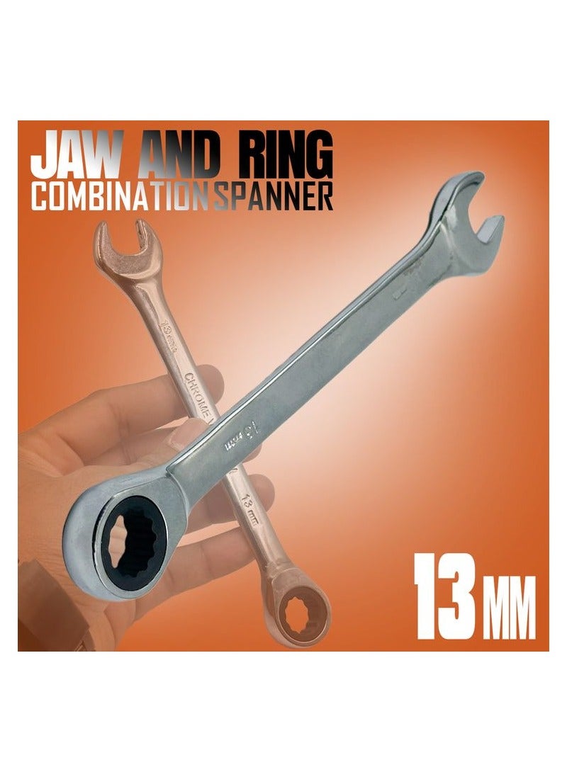 مجموعة الفك والحلقة مقاس المفك: 13 مم مصنوع من فولاذ الكروم والفاناديوم - Image 1