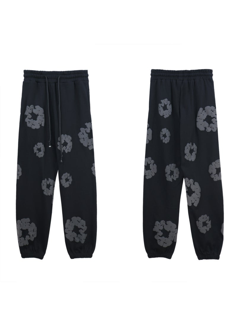 Generic - Autumn Winter Couples Hoodie Sweatpants Set 8155 black gray - Image 1