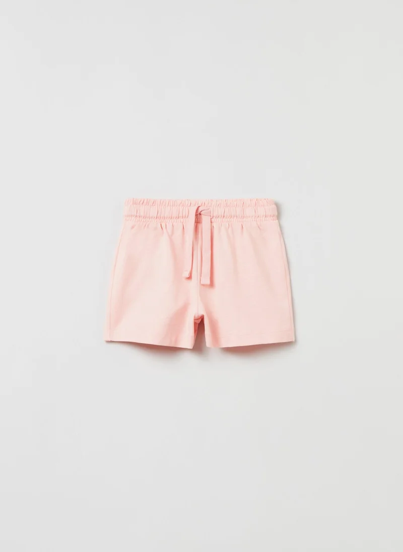او في اس Cotton Shorts With Drawstring