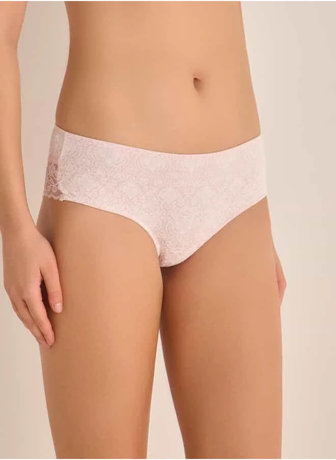 فاف Printed Lace Detail Bikini Briefs