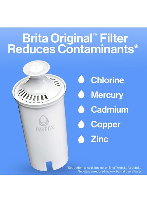 Brita Large Water Filter Pitcher for Tap and Drinking Water with SmartLight Change Indicator, Includes 1 Standard Filter, BPA-Free, Lasts 2 Months, 10-Cup Capacity, Mazarine Blue