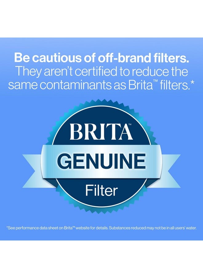 Brita Large Water Filter Pitcher for Tap and Drinking Water with SmartLight Change Indicator, Includes 1 Standard Filter, BPA-Free, Lasts 2 Months, 10-Cup Capacity, Mazarine Blue