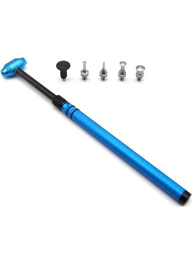 6pcs Car Dent Repair Hammer Kit With 5 Knock Heads Telescopic Aluminum Alloy Paint Free Dent Removal Tool Set - Image 4