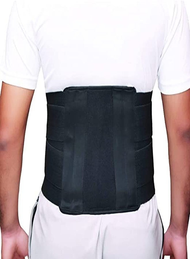 Kudize Lumbar Sacral Belt Contoured Spinal Brace Acute Chronic Mild Lower Back Pain Slip Disc Post Disketomy care Fracture Injuries Abdominal Belt Long working Travel Black (XXL) - Image 2