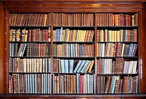 Yeele 10x8ft Vintage Bookshelf Backdrop Retro Bookstack Photography Background Classic Books Library Photography Background Students Kid Adult Artistic Portrait Photo Booth Shooting Studio Props - Image 1