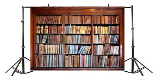 Yeele 10x8ft Vintage Bookshelf Backdrop Retro Bookstack Photography Background Classic Books Library Photography Background Students Kid Adult Artistic Portrait Photo Booth Shooting Studio Props - Image 5