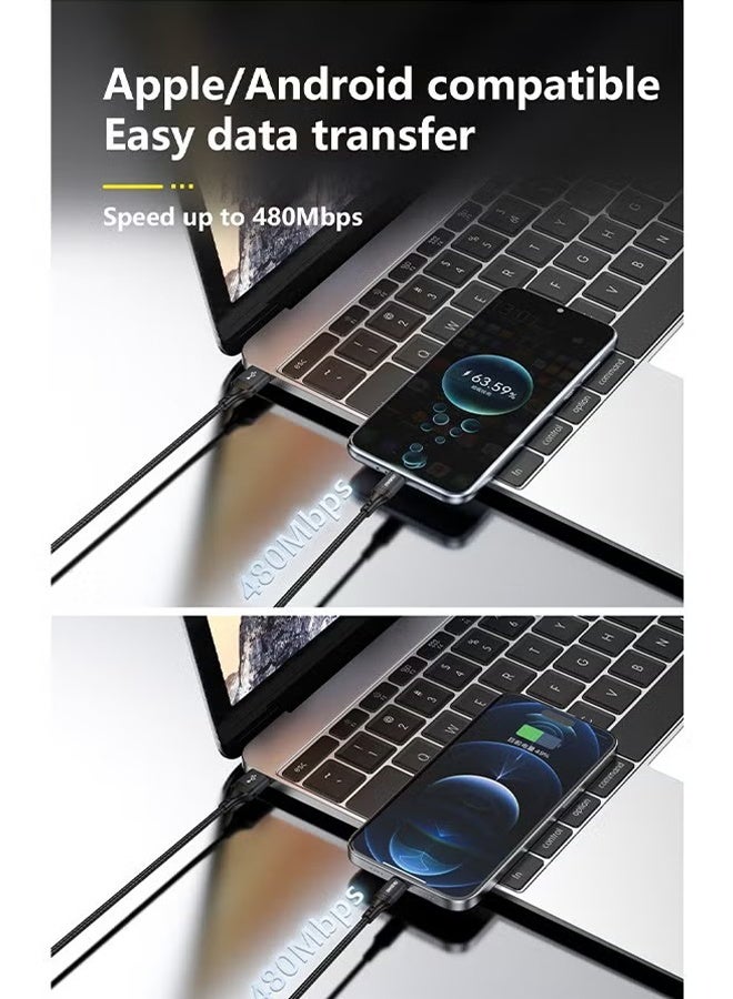 دوداو 30 واط من طراز USB-C إلى كابل البرق، من طراز Type-C إلى كابل البرق السريع الشحن، نقل البيانات عالي السرعة، مناسب لجميع أجهزة منفذ البرق، بطول 1.2 متر - Image 3