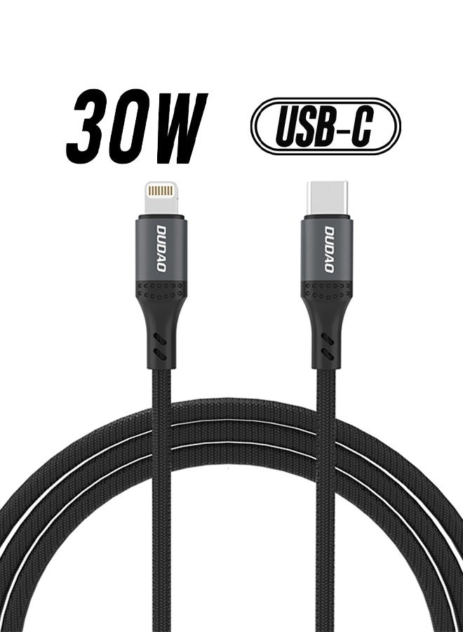 دوداو 30 واط من طراز USB-C إلى كابل البرق، من طراز Type-C إلى كابل البرق السريع الشحن، نقل البيانات عالي السرعة، مناسب لجميع أجهزة منفذ البرق، بطول 1.2 متر - Image 1