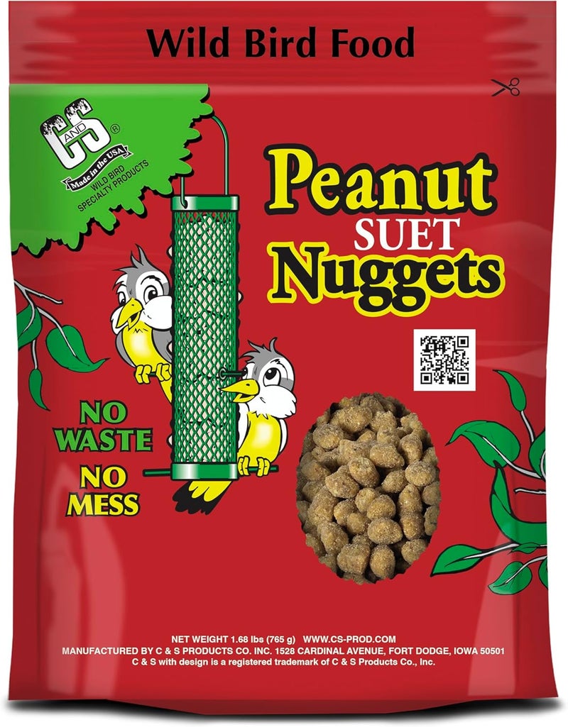 CS C&S Peanut Nuggets Wild Bird Food - 27 oz High Energy Suet Nuggets - Image 1