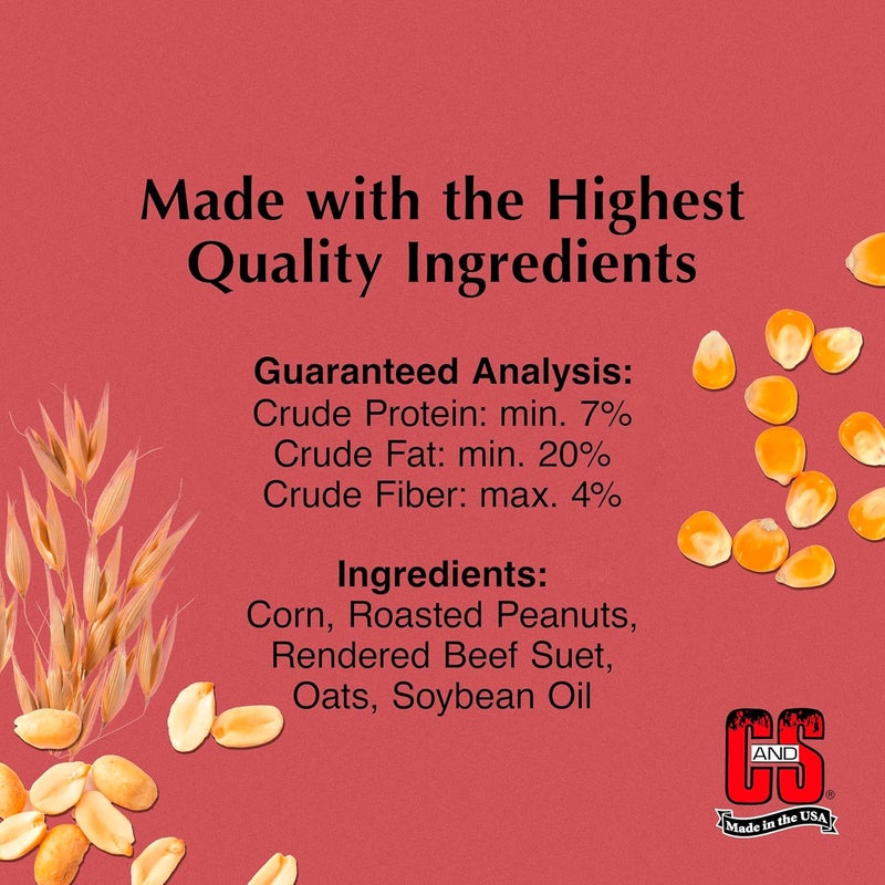 CS C&S Peanut Nuggets Wild Bird Food - 27 oz High Energy Suet Nuggets - Image 2