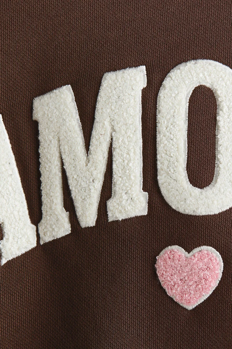 H&M Motif-detail brushed-inside sweatshirt