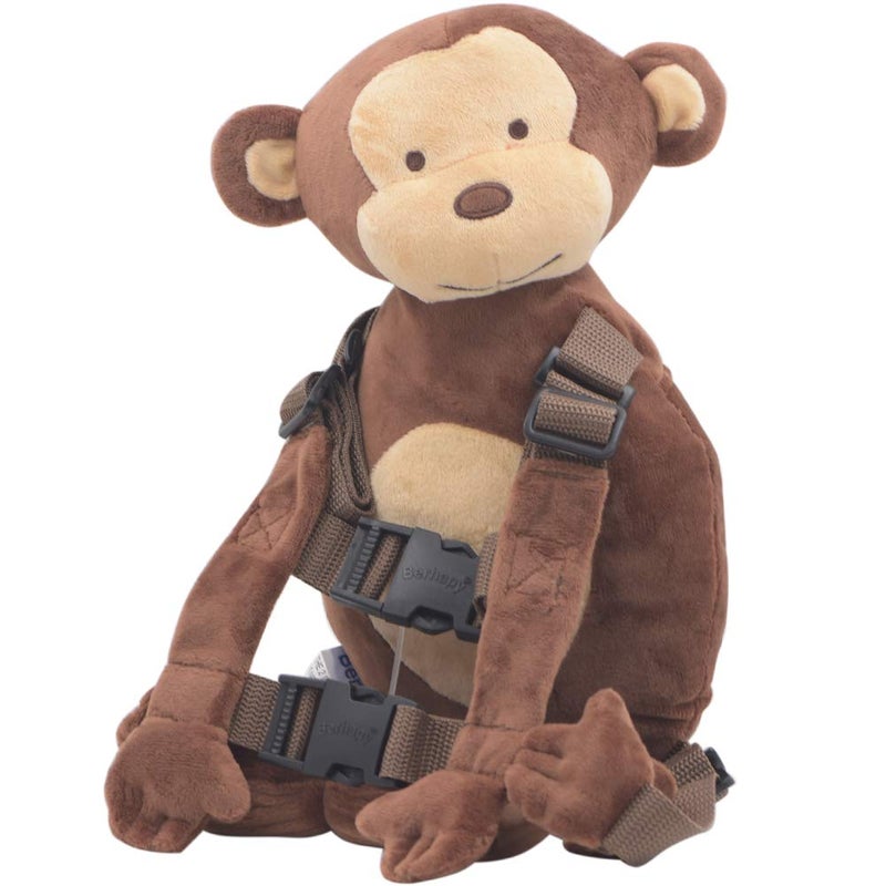 Berhapy 2 in 1 New Monkey Toddler Safety Harness Backpack Children's Walking Leash Strap（Brown） - Image 1