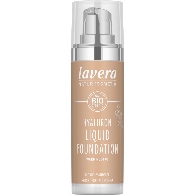 lavera Hyaluron Liquid Foundation  Warm Nude 03  Foundation Make Up with Hyaluron  Almond Oil for a Flawless Complexion  Face Make Up  PETA Certified  Vegan  Made in Germany  1 Fl Oz
