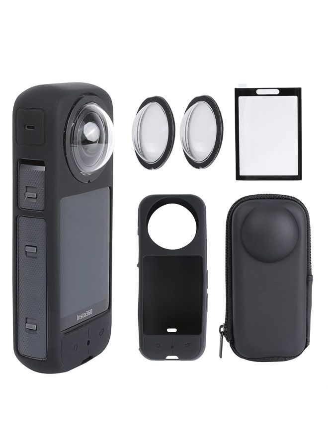 PELLKING Camera Protective Accessories Kit for Insta360 X3, Inst 360 X3 Bundle Include Lens Guard/Silicone Protective Cover/Screen Protectors/Camera Case - Image 1