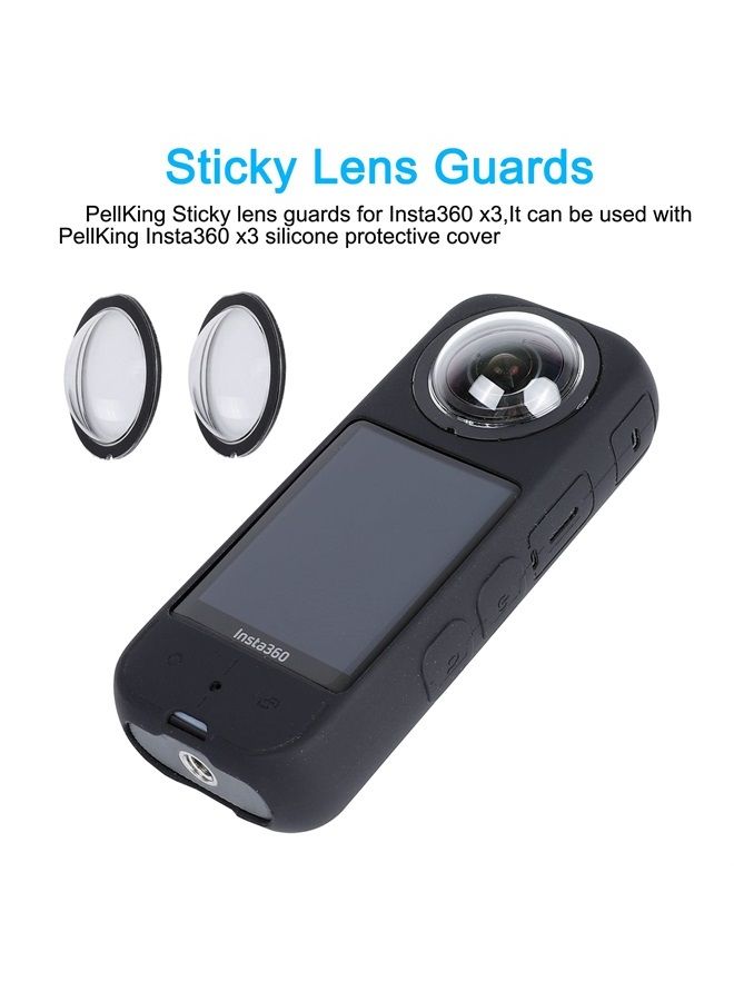 PELLKING Camera Protective Accessories Kit for Insta360 X3, Inst 360 X3 Bundle Include Lens Guard/Silicone Protective Cover/Screen Protectors/Camera Case - Image 2