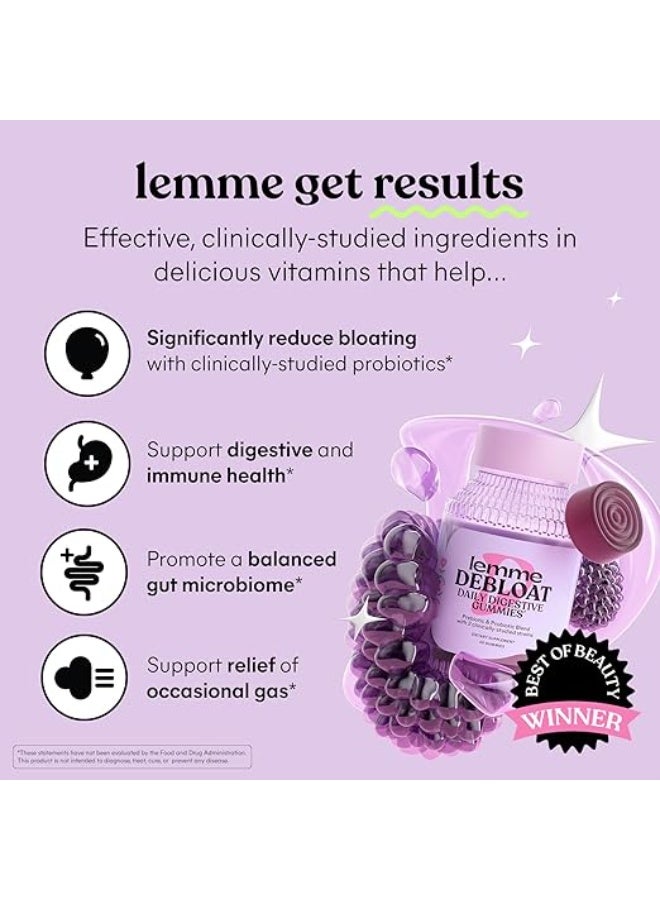 Lemme Debloat Daily Digestive Probiotic Gummies - 60 Gummies - Image 3