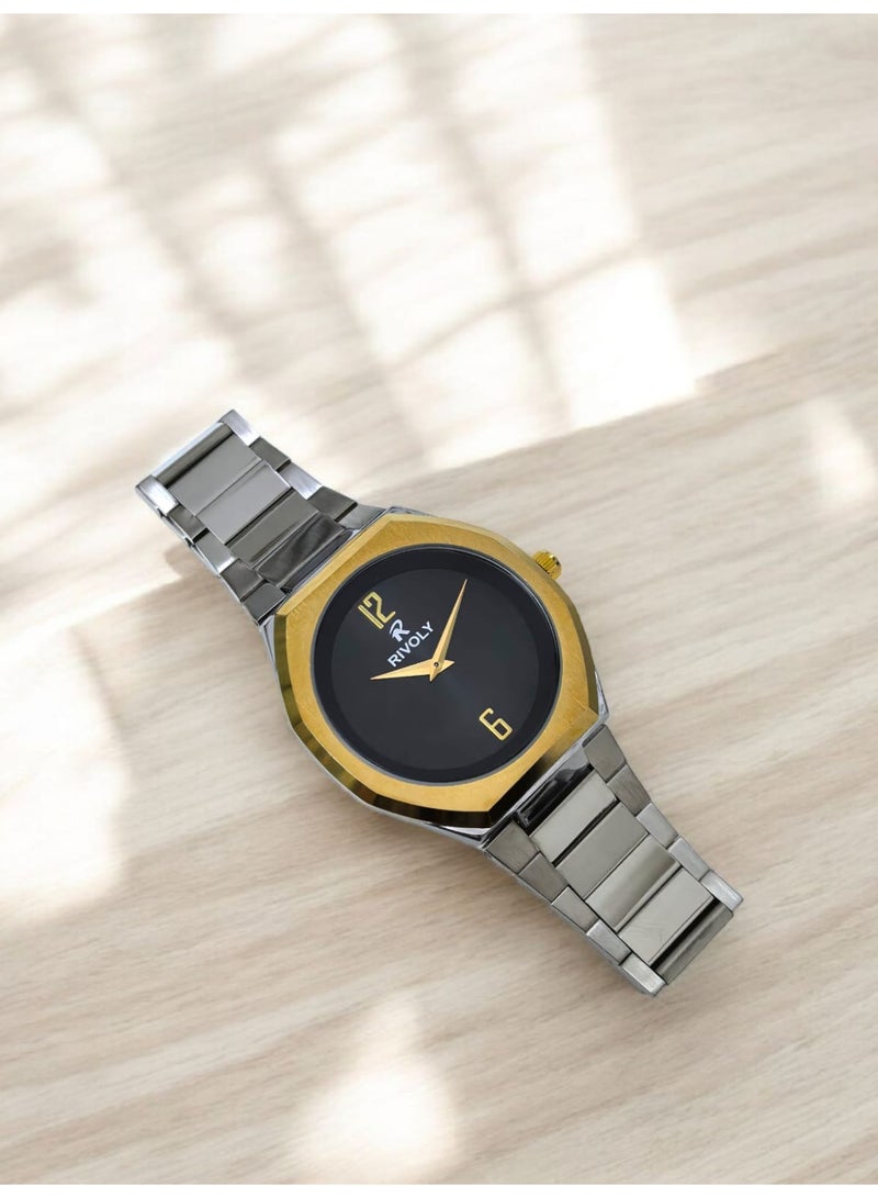 ريفولي ساعة يد للرجال من الستانلس ستيل بعرض انالوج وحركة كوارتز ، سهلة القراءة بتصميم عصري مقاوم للماء، ساعة يد كلاسيكية فاخرة . - Image 5