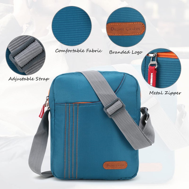 Dezire Crafts Sling Stylish Cross Body Travel Office Business Messenger Shoulder Bag with Multi-Pocket Zip Closure and Adjustable Straps for Men & Women (DC SLING BAGS 629) - Image 2