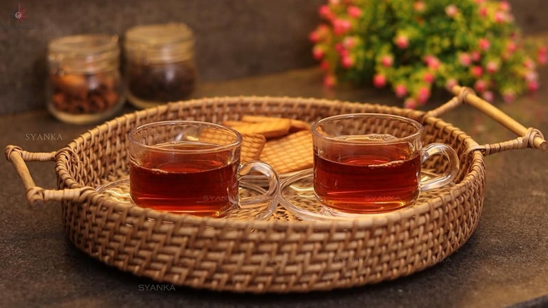SYANKA Premium Glass Tea Cup and Saucer Set of 6 6 Cups and 6 Saucers 210 ML Transparent Cups and Saucer Set for Coffee Tea Green Tea Herbal Tea Lemon Tea - Image 4