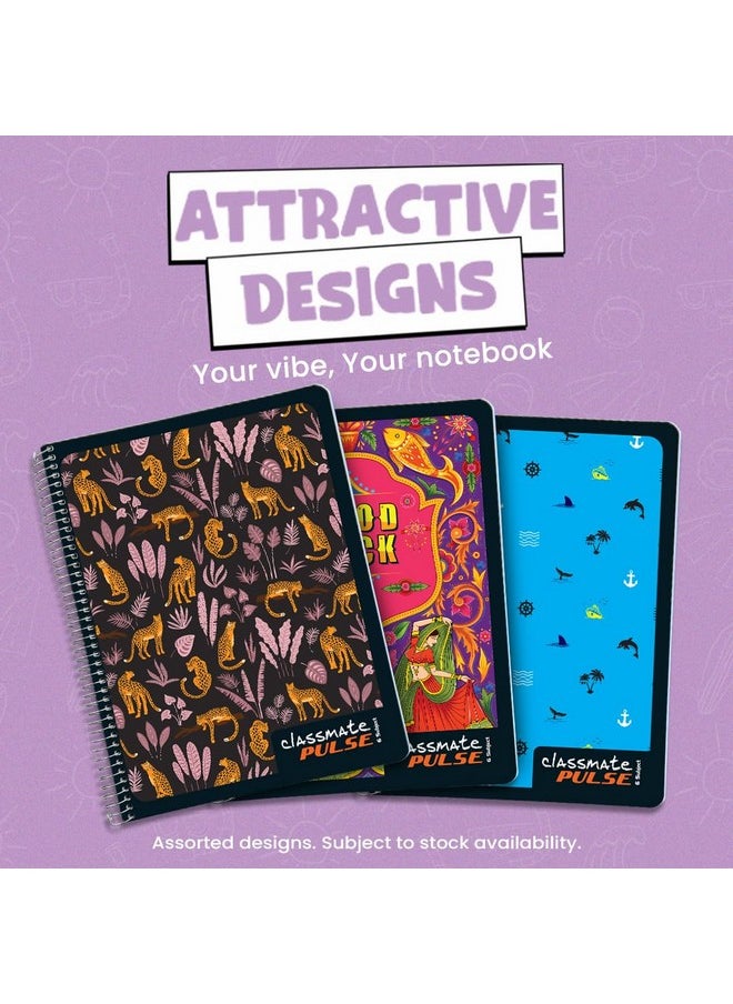 classmate Classmate Pulse Notebook - 240 X 180, 300 Pages, Single Line, Wiro Binding, Pack Of 3  - Image 4