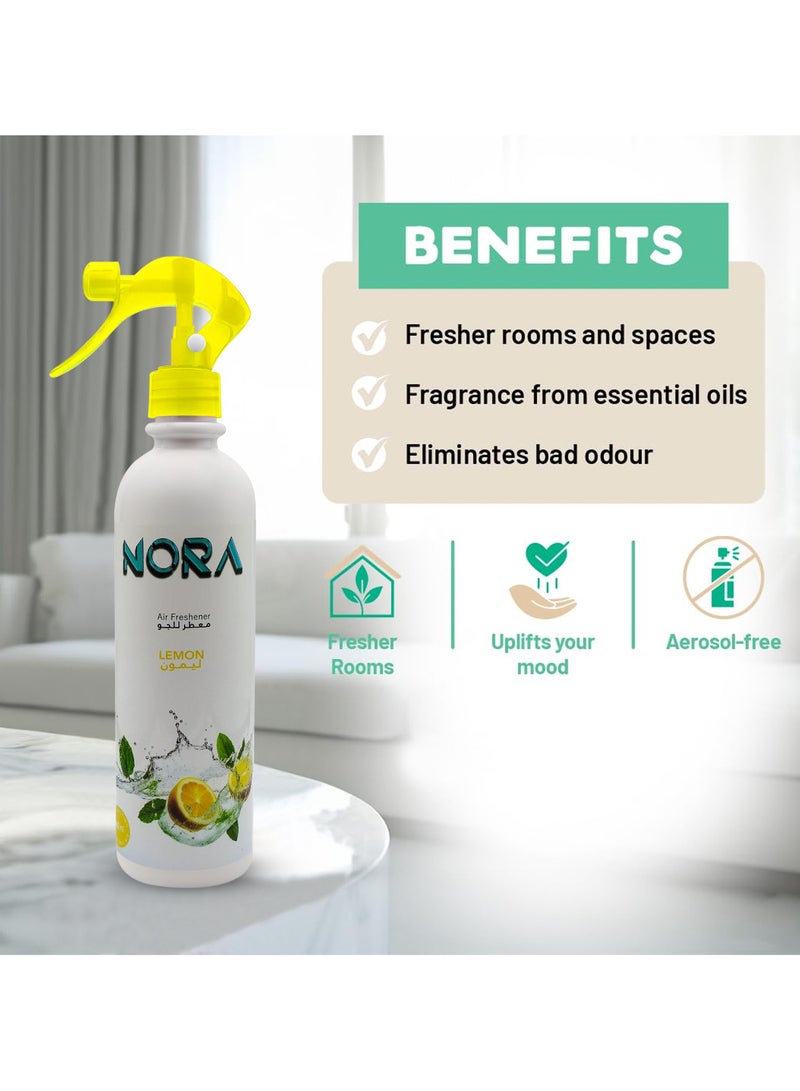 NORA Lemon Air Freshener Spray 460ML Long-Lasting Fresh Scent for Home and Office - Image 5