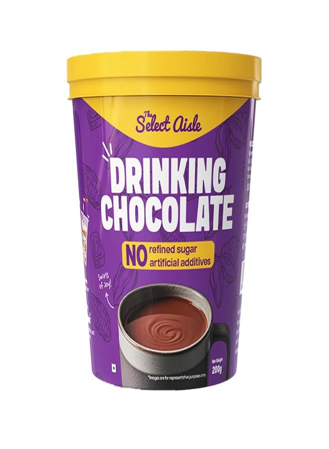 The Select Aisle Drinking Chocolate (Hot Chocolate) Mix 200g | Cocoa Powder Blend for Hot & Cold Chocolate Drinks | Jaggery Sweetened | No Preservatives - Image 1