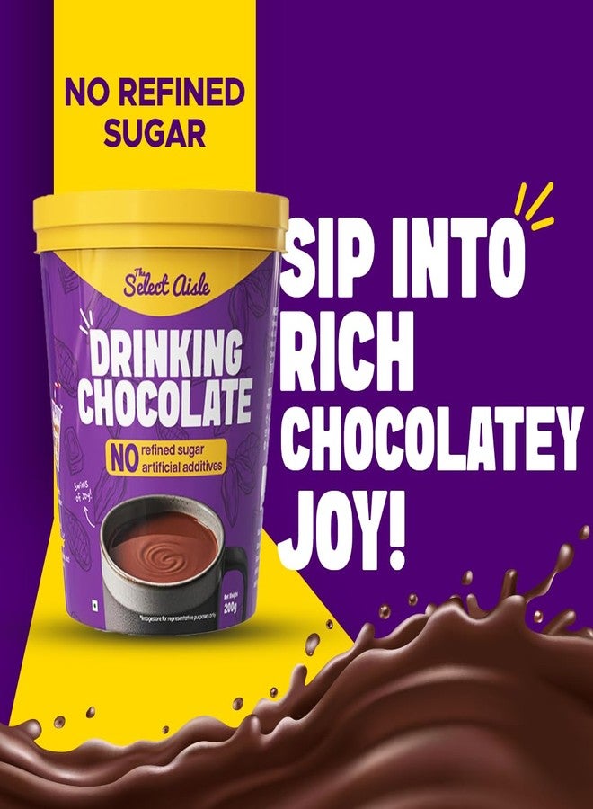 The Select Aisle Drinking Chocolate (Hot Chocolate) Mix 200g | Cocoa Powder Blend for Hot & Cold Chocolate Drinks | Jaggery Sweetened | No Preservatives - Image 3