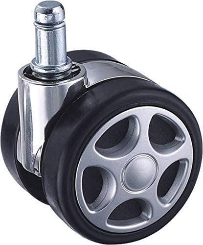 IYBHeavy Duty Alloy Pin Twin Caster Wheels for Office ChairsFurniture Black Silver Color Set of 5 Pieces - Image 2