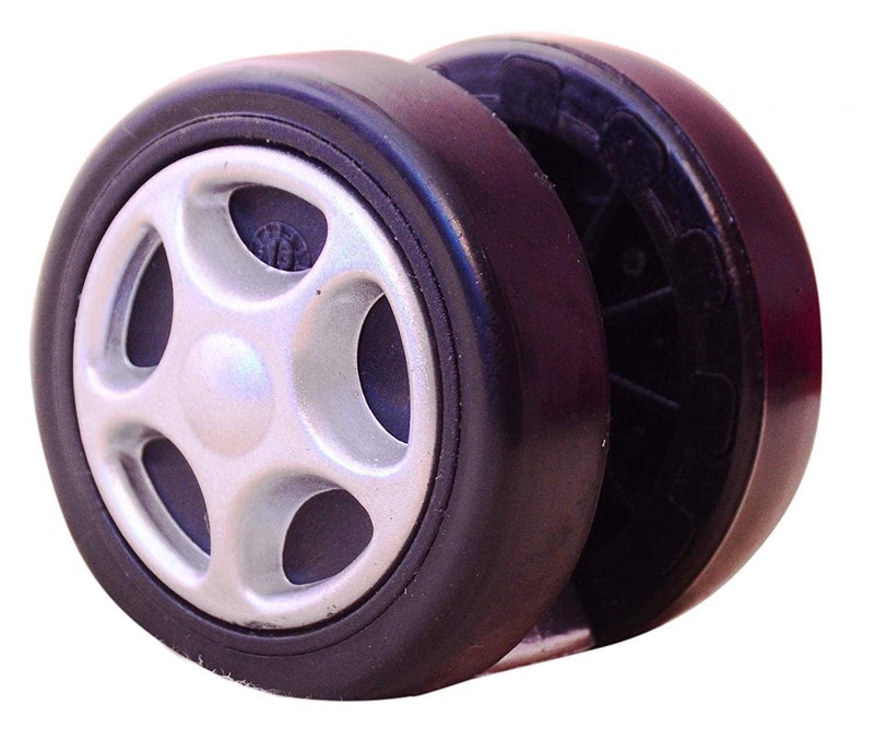 IYBHeavy Duty Alloy Pin Twin Caster Wheels for Office ChairsFurniture Black Silver Color Set of 5 Pieces - Image 3