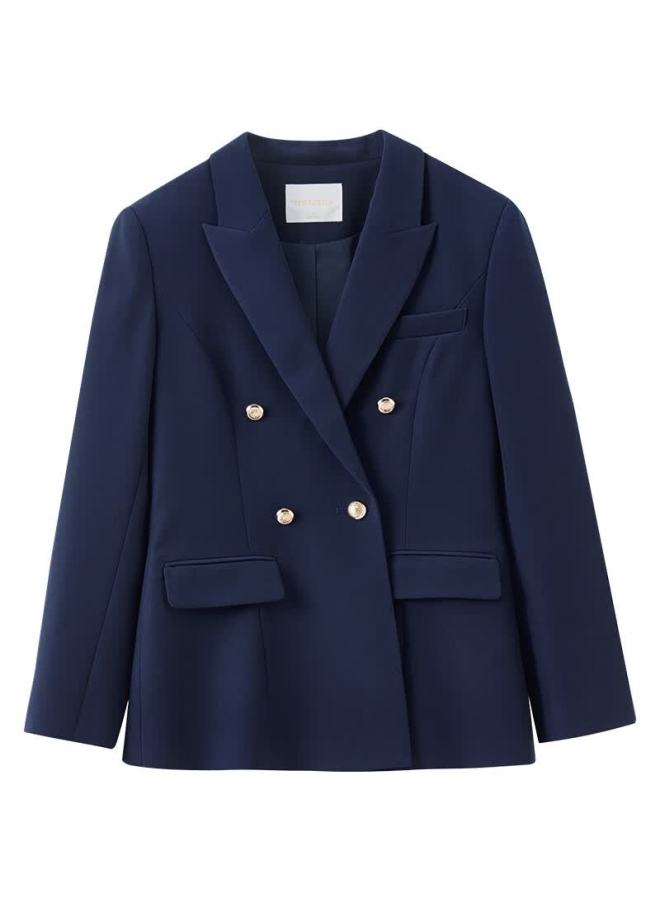 Sentubila Long Sleeve Metal Button Blazer For Women Summer Elegant Shoulder-padded Slim Fit Business Interview Jacket - Image 2