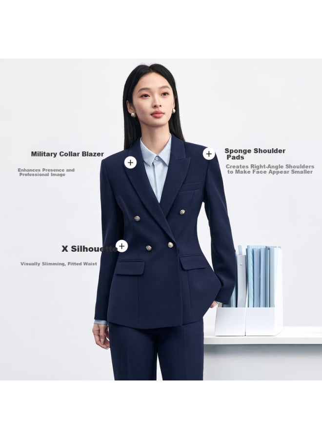 Sentubila Long Sleeve Metal Button Blazer For Women Summer Elegant Shoulder-padded Slim Fit Business Interview Jacket - Image 1