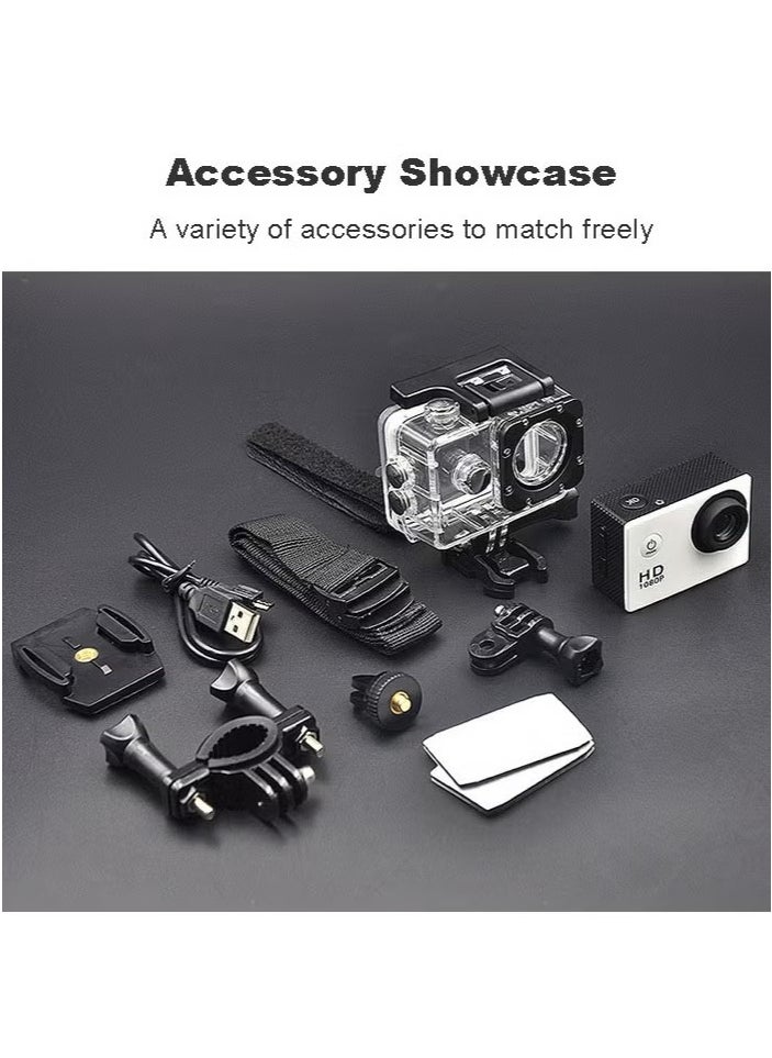 Action Camera, Sports Camera, Full HD 2.0 Inch Action Cam 30m/98ft Underwater Waterproof Snorkel surf Camera, 1080P Action Cameras  with Waterproof Case – No Zoom, No Memory Card