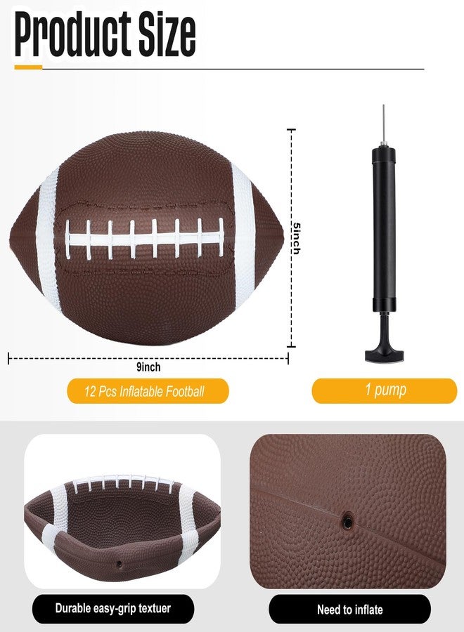 Jerify 12pcs Mini Inflatable Football Small Soccer Ball with Pump Needle for Outdoor Indoor Game Football Party Favors(9 Inch) - Image 2