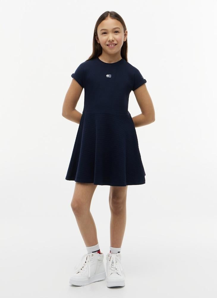 TOMMY HILFIGER Tonal Flag Logo Skater Dress - Image 1