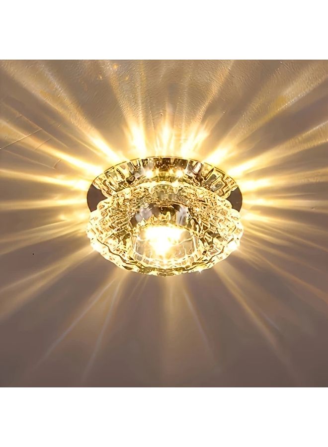 Modern Elegant Crystal LED Ceiling Light White For Home And Commercial Lighting - Image 2