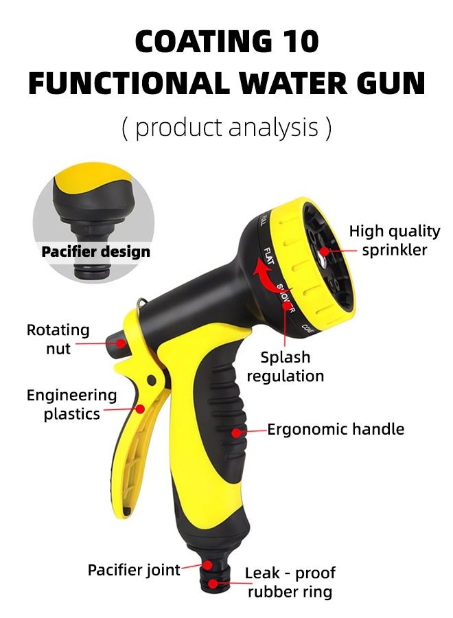 ALongDeng 30M Garden Hose Reel Set Garden Hose Reel Kit Water Hose Holder with 10 Types Water Gun and 2M Hoses Spray Heads for Household Garden Watering Car Wash  - Image 3