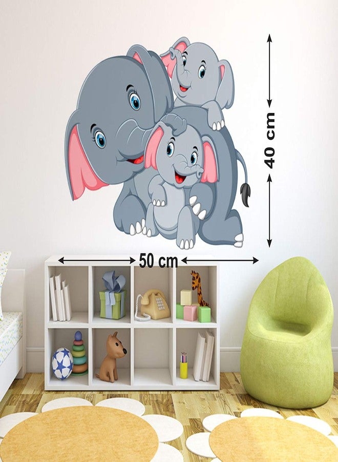Wallstick Cartoon Elephant Family wallstickers (Vinyl 80 cm x 50 cm) - Image 4