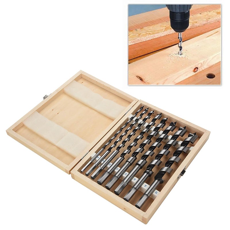 Carbon Steel Auger Bit Set in, Auger Drill Bit Set Machined, L Auger Drill Bits for for Accuracy, Hex Shank, for Power Drills - Image 4