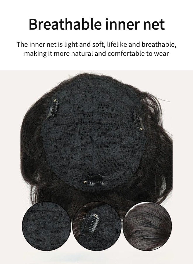 Men's natural short wig (Real Human Hair ，men's natural style wig, natural black hair short wig human hair, 16x18cm) - Image 4