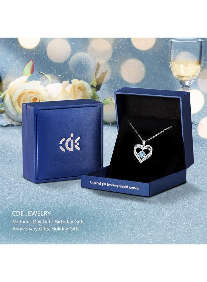 CDE Chrismas Gifts For Women, Forever Love Heart Necklaces For Women, Wedding Anniversary, Birthday Gift For Wife, S925 Silver Jewelry With Birthstone Pendant, Ideal Valentine'S Gifts For Her - Image 4