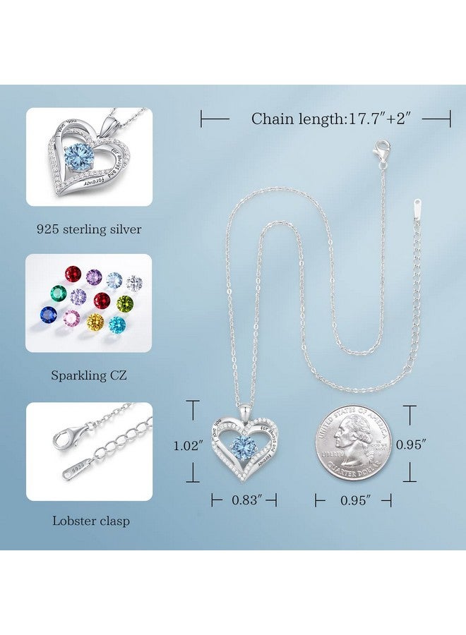 CDE Chrismas Gifts For Women, Forever Love Heart Necklaces For Women, Wedding Anniversary, Birthday Gift For Wife, S925 Silver Jewelry With Birthstone Pendant, Ideal Valentine'S Gifts For Her - Image 5