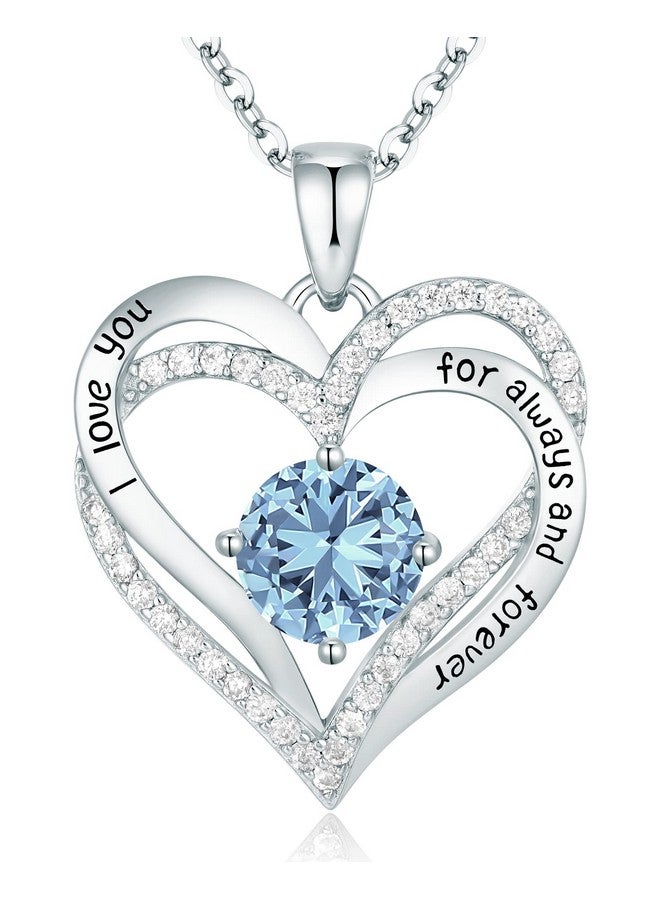 CDE Chrismas Gifts For Women, Forever Love Heart Necklaces For Women, Wedding Anniversary, Birthday Gift For Wife, S925 Silver Jewelry With Birthstone Pendant, Ideal Valentine'S Gifts For Her - Image 1
