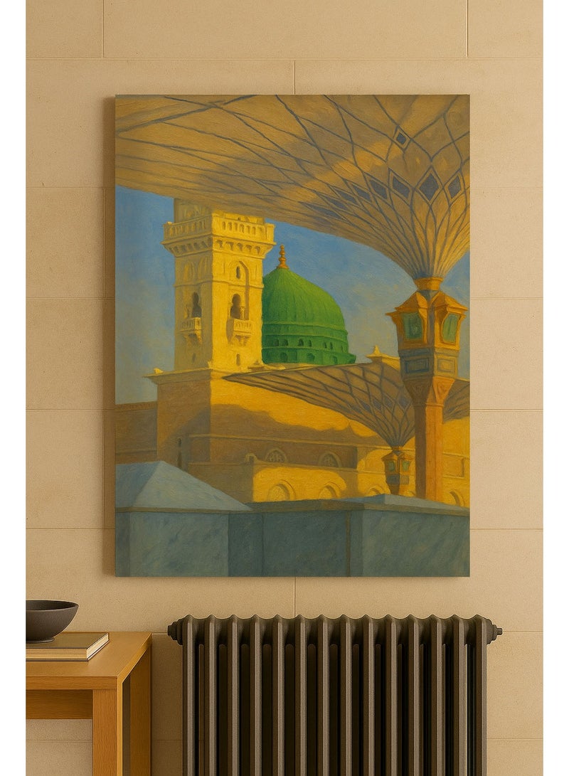 تذكار لوحة جدارية مطبوعة كانفاس لقبة المسجد النبوي من تذكار - Image 2