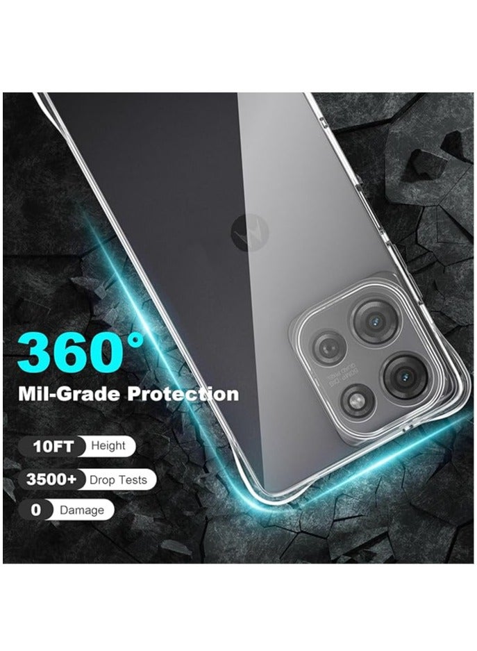 [1+1 Sets] For Motorola Moto G75 Case & Screen Protector Crystal Clear Ultra Slim Anti Scratch Shockproof Protective TPU Back Cover with Tempered Glass Screen Protector - Image 4