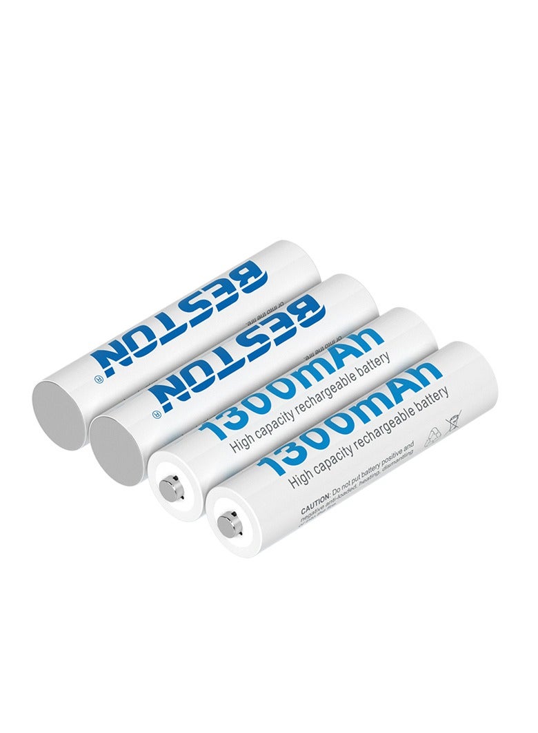 بيستون بطاريات AAA قابلة للشحن من بيستون 1300 مللي أمبير - عبوة من 4 بطاريات - Image 3