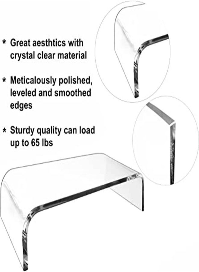 SMARTPOINTS Premium Acrylic Monitor Stand Clear Monitor Stand Clear Monitor Riser Laptop/PC/Multimedia Monitor Stand for Home Office  - Image 2