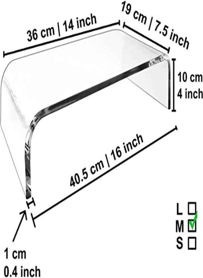 SMARTPOINTS Premium Acrylic Monitor Stand Clear Monitor Stand Clear Monitor Riser Laptop/PC/Multimedia Monitor Stand for Home Office  - Image 4