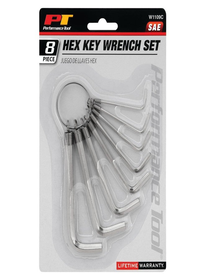 بيرفورمانس تول مجموعة مفاتيح سداسية W1109C SAE من Performance Tool مع حامل حلقة مفاتيح - فولاذ مطلي بالكروم - مجموعة من 8 قطع بأحجام من 1/16 إلى 1/4 بوصة - Image 4